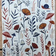 Mushrooms and Poppies Tea Towel by Wild Lark