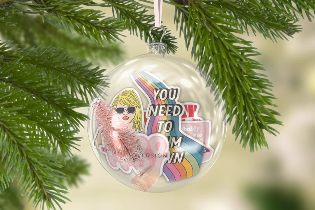 Taylor Swift Sticker Gift Ornament by Wild Lark
