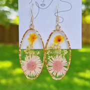 Pressed Daisy Oval Earrings by Wild Lark