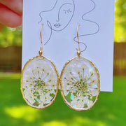 Pressed Lace Flower Oval Earrings by Wild Lark