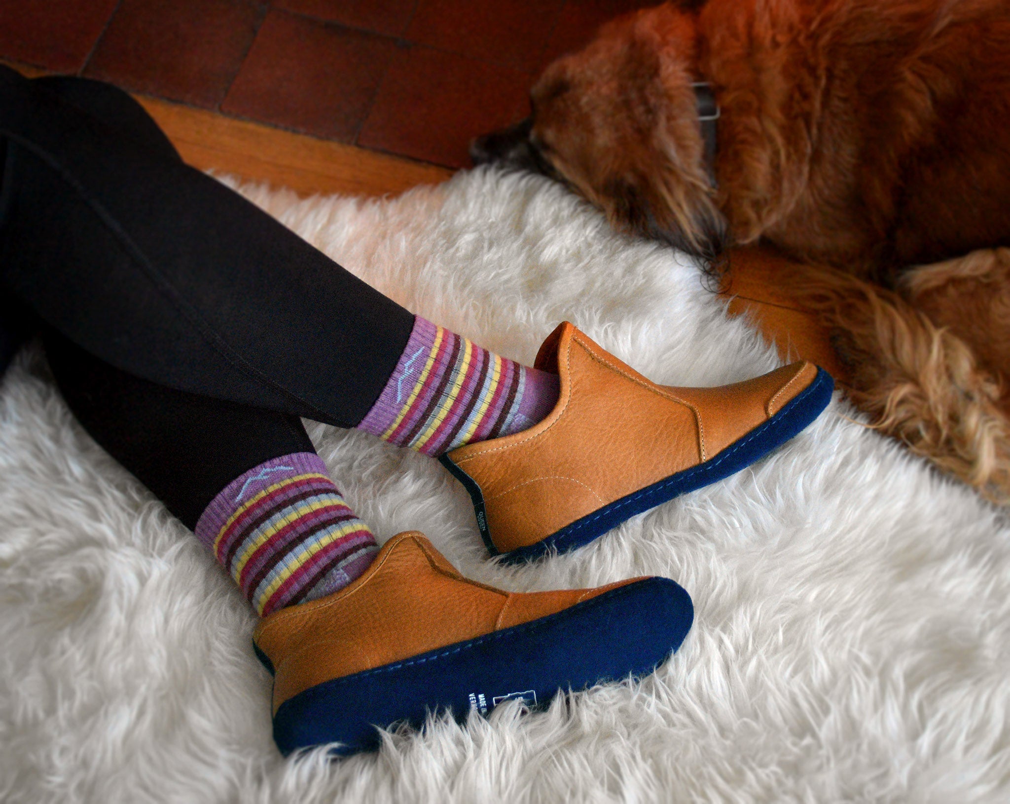 Vermont House Shoes®: Hi-Top - Tan by Queen City Footwear