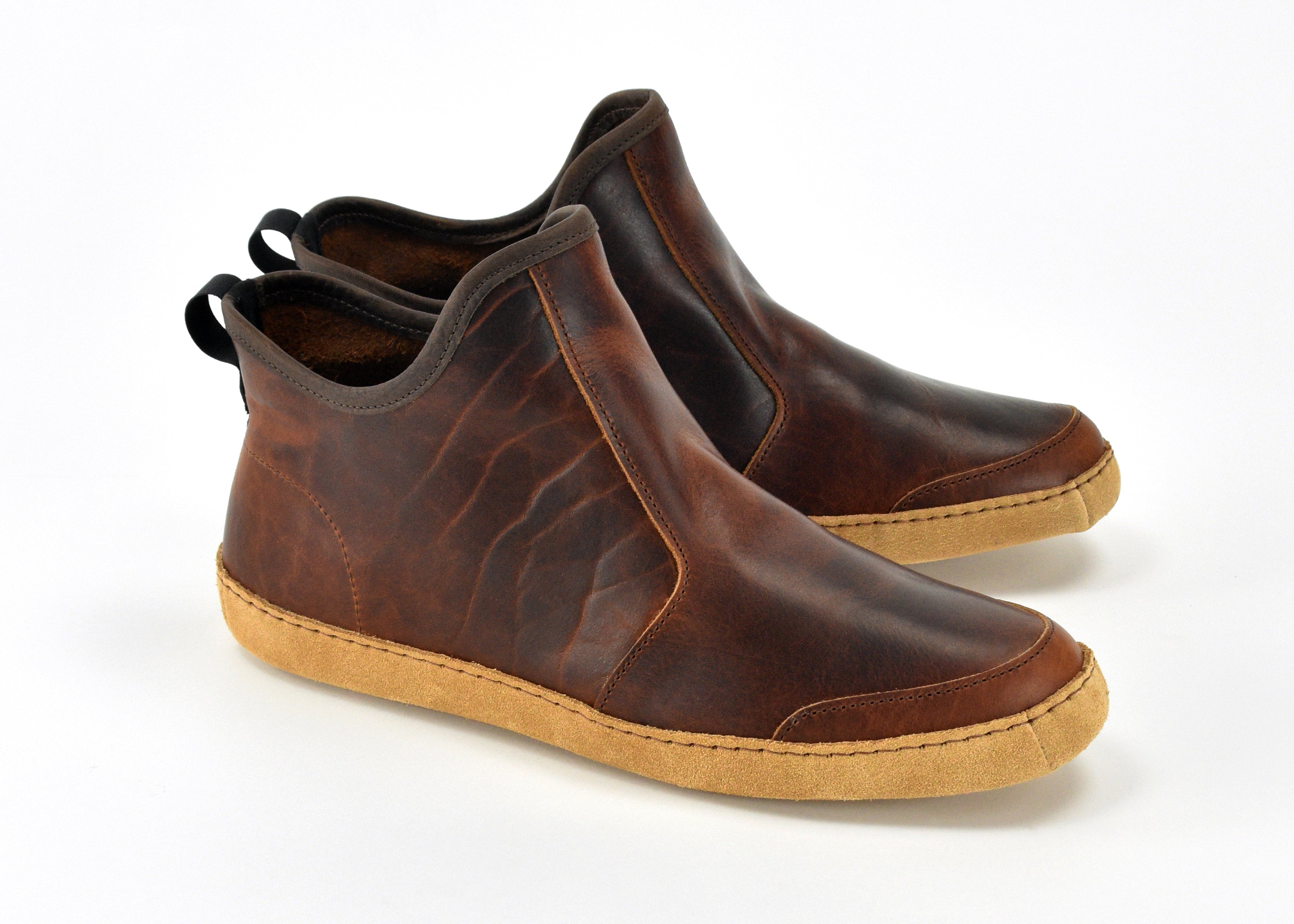 Vermont House Shoes®: Hi-Top - Tobacco Bison by Queen City Footwear