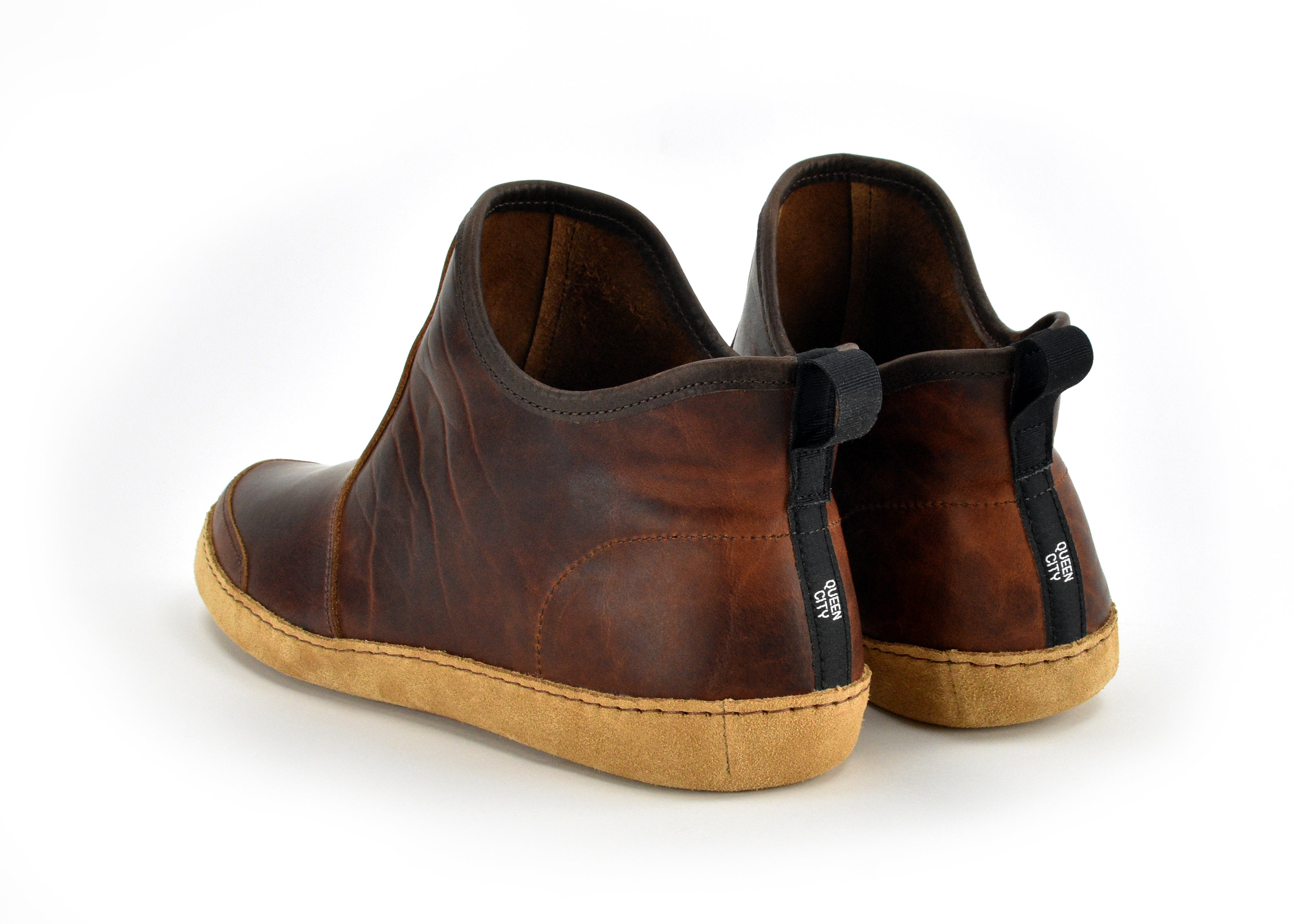 Vermont House Shoes®: Hi-Top - Tobacco Bison by Queen City Footwear