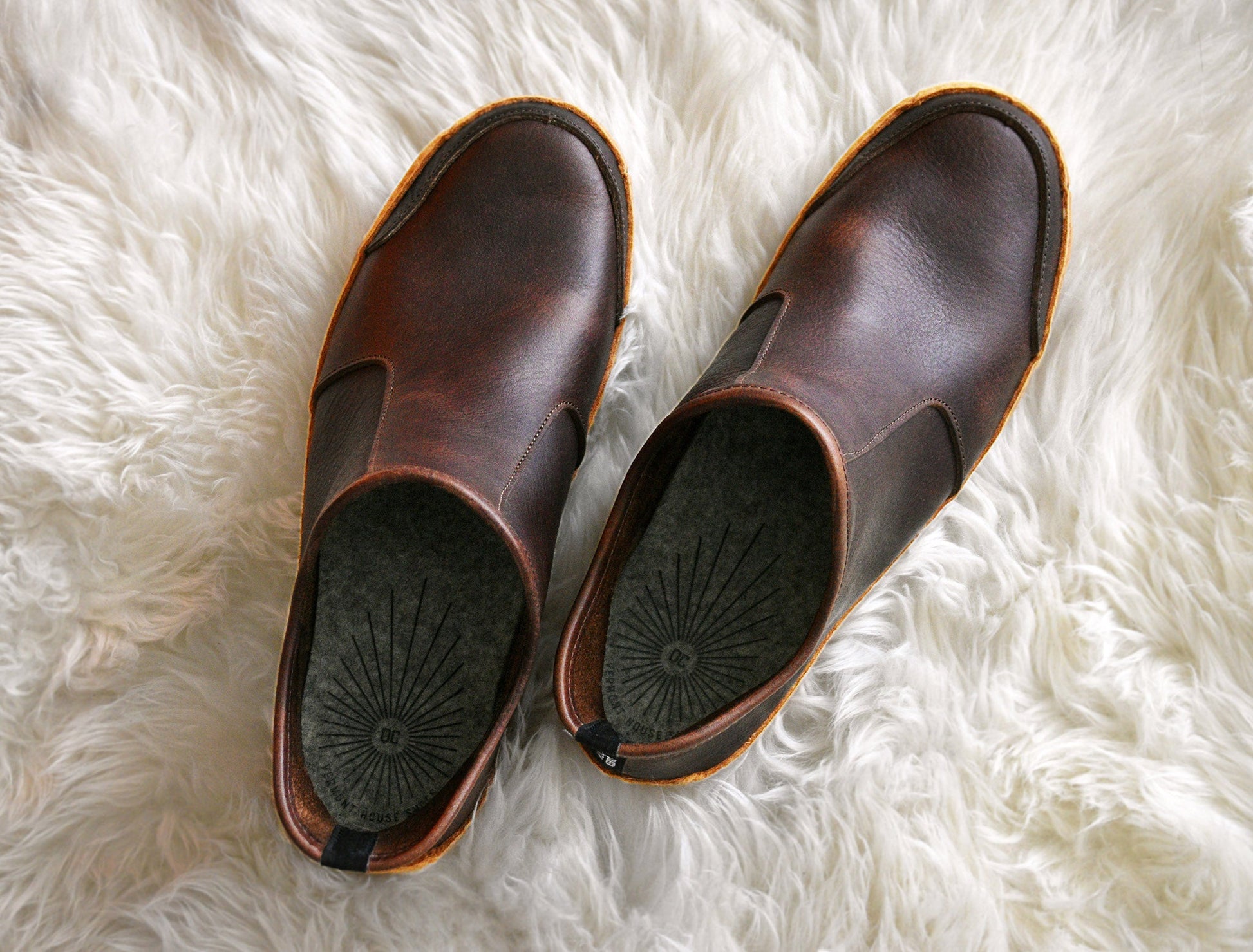 Vermont House Shoes®: Hi-Top - Chocolate by Queen City Footwear