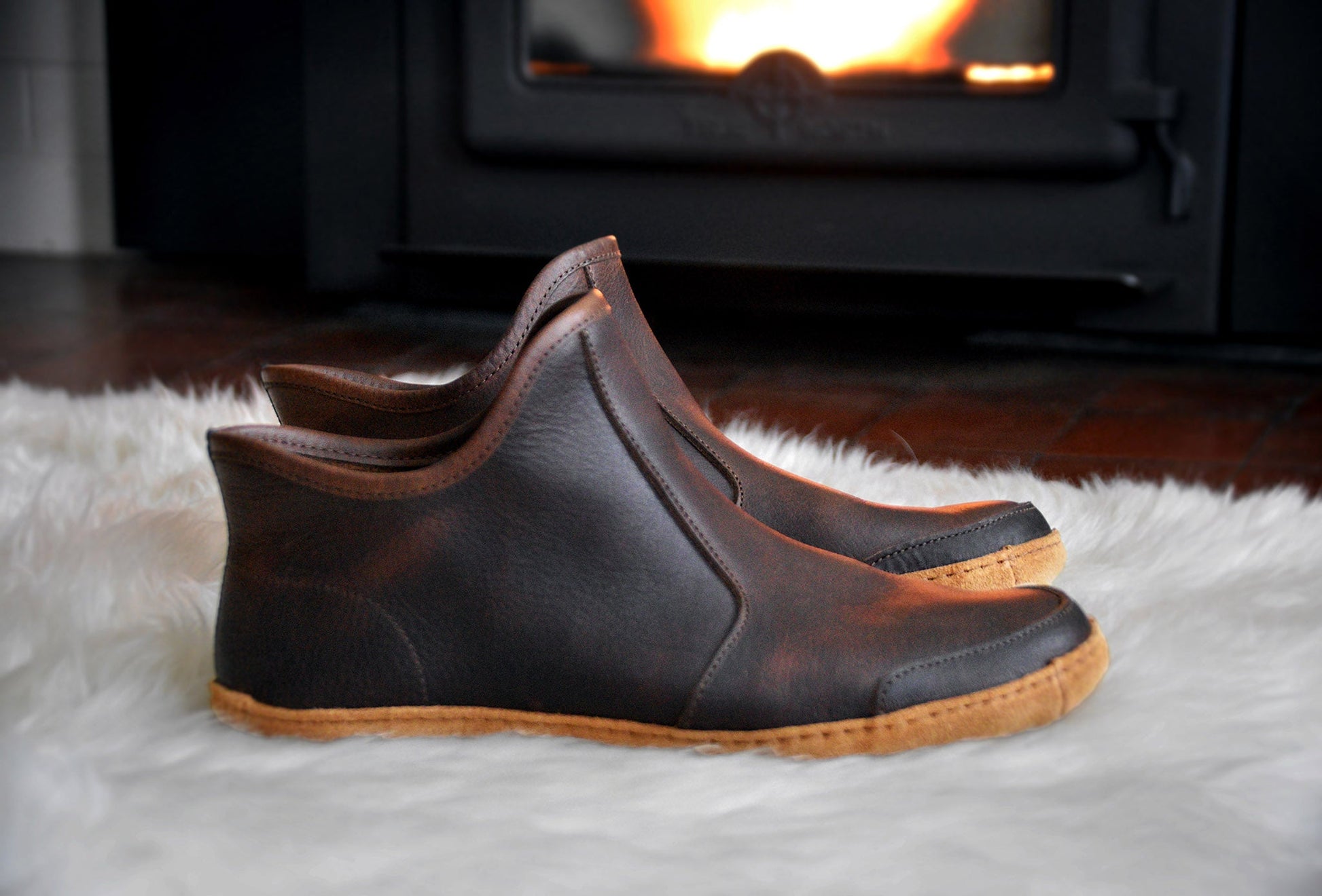Vermont House Shoes®: Hi-Top - Chocolate by Queen City Footwear