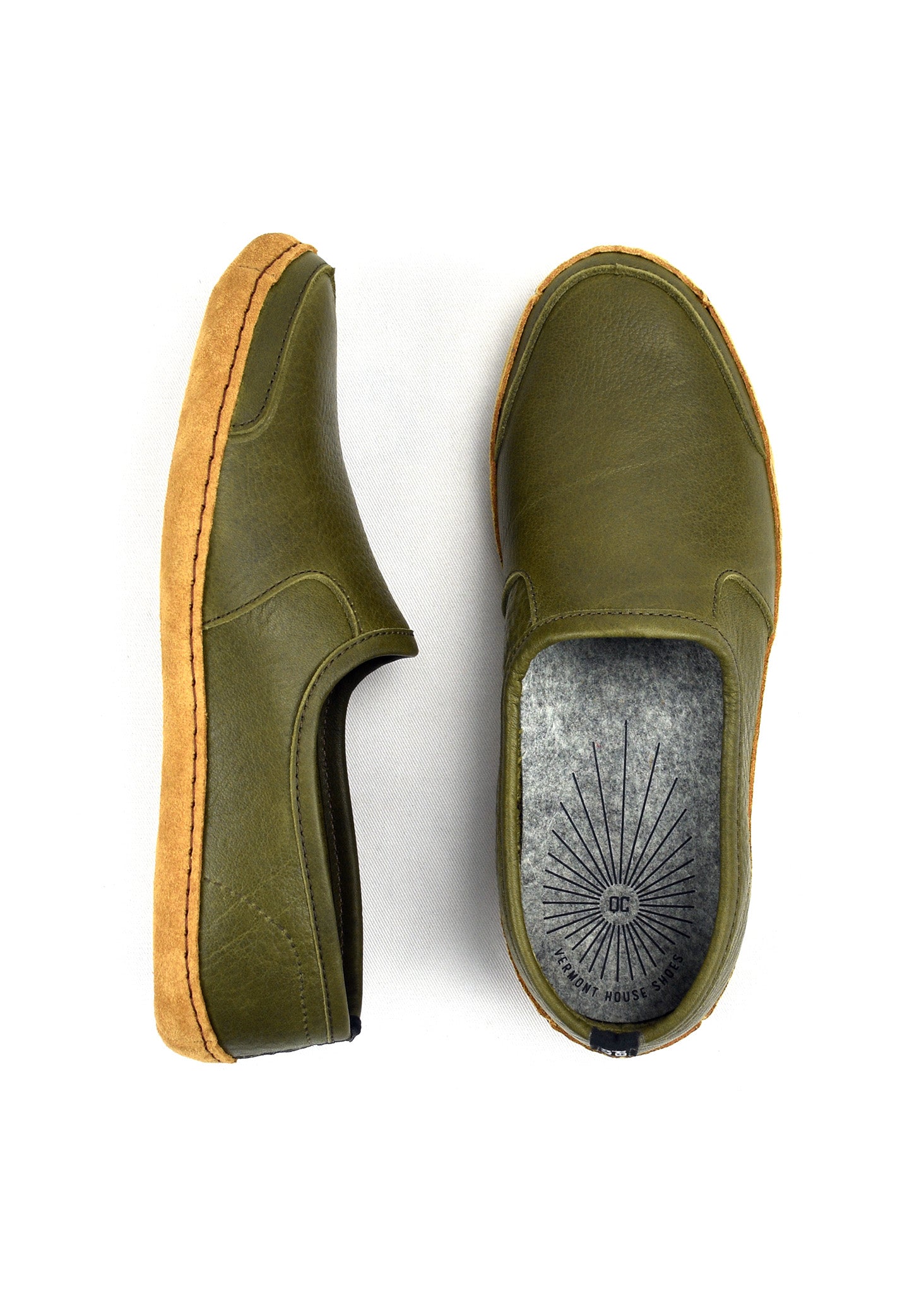 Vermont House Shoes®: Loafer - Olive by Queen City Footwear