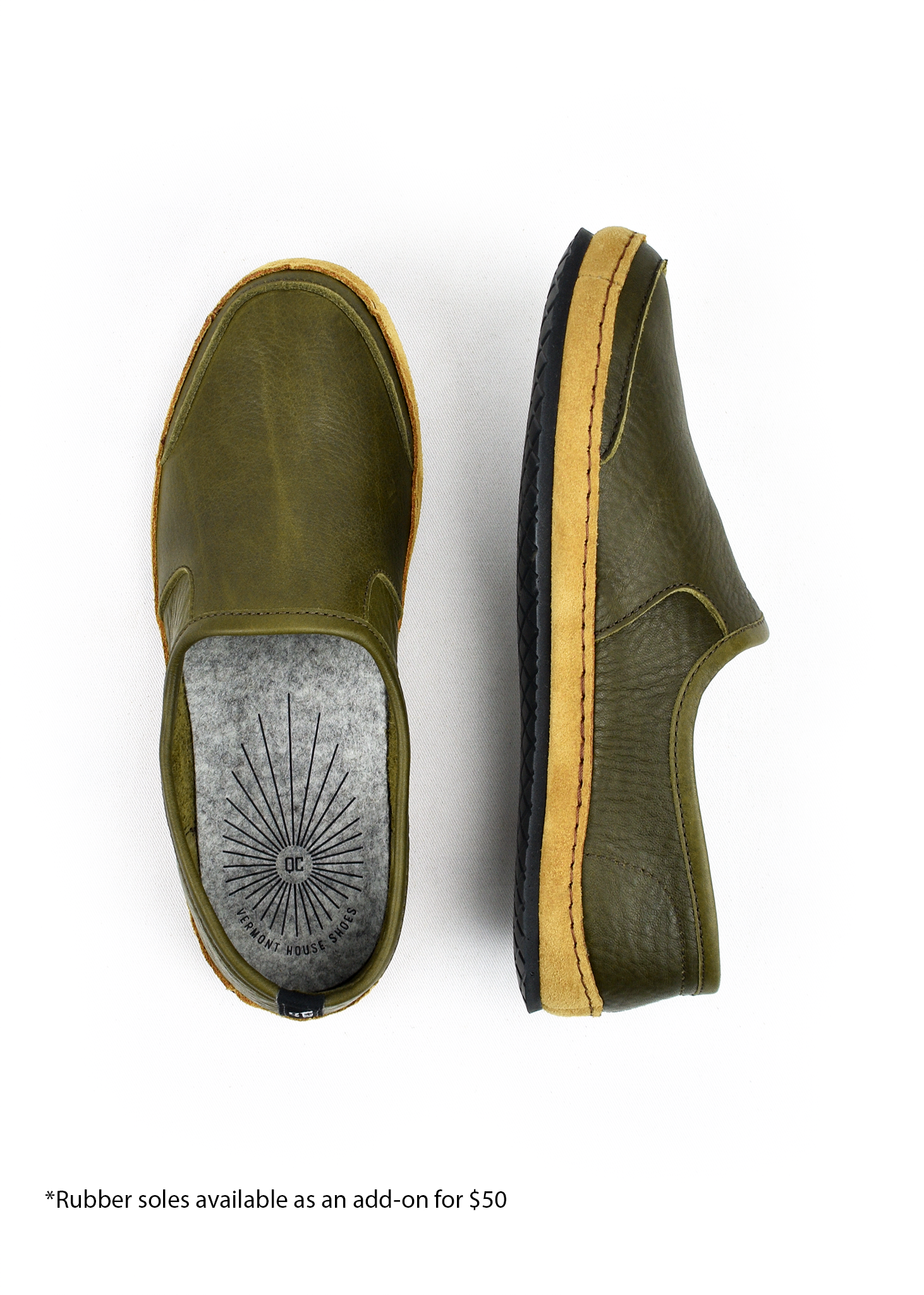 Vermont House Shoes®: Loafer - Olive by Queen City Footwear