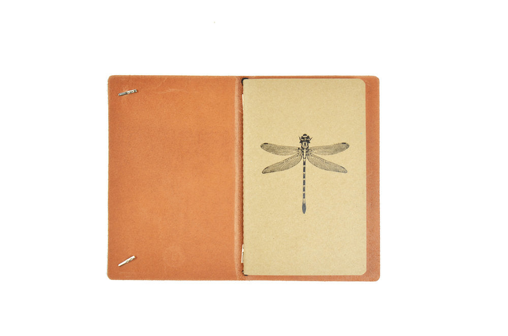 Leather Dragonfly Journal Cover by Queen City Footwear
