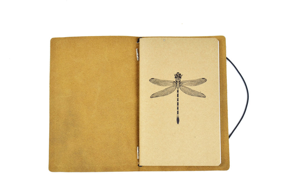 Leather Dragonfly Journal Cover by Queen City Footwear