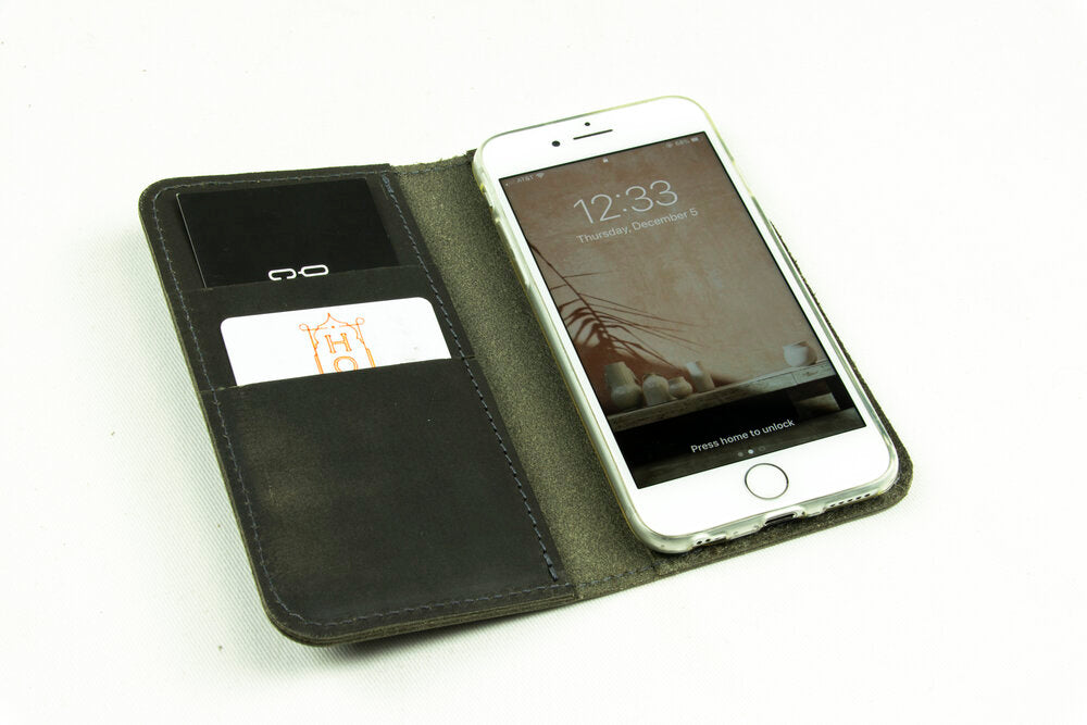 Leather iPhone SE Wallet by Queen City Footwear
