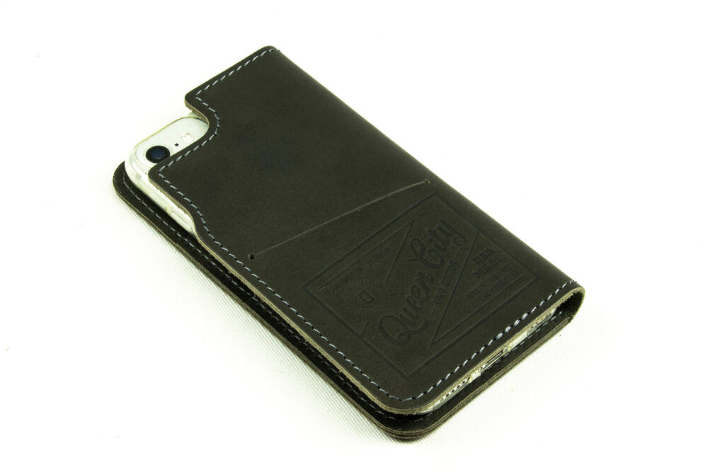Leather iPhone SE Wallet by Queen City Footwear