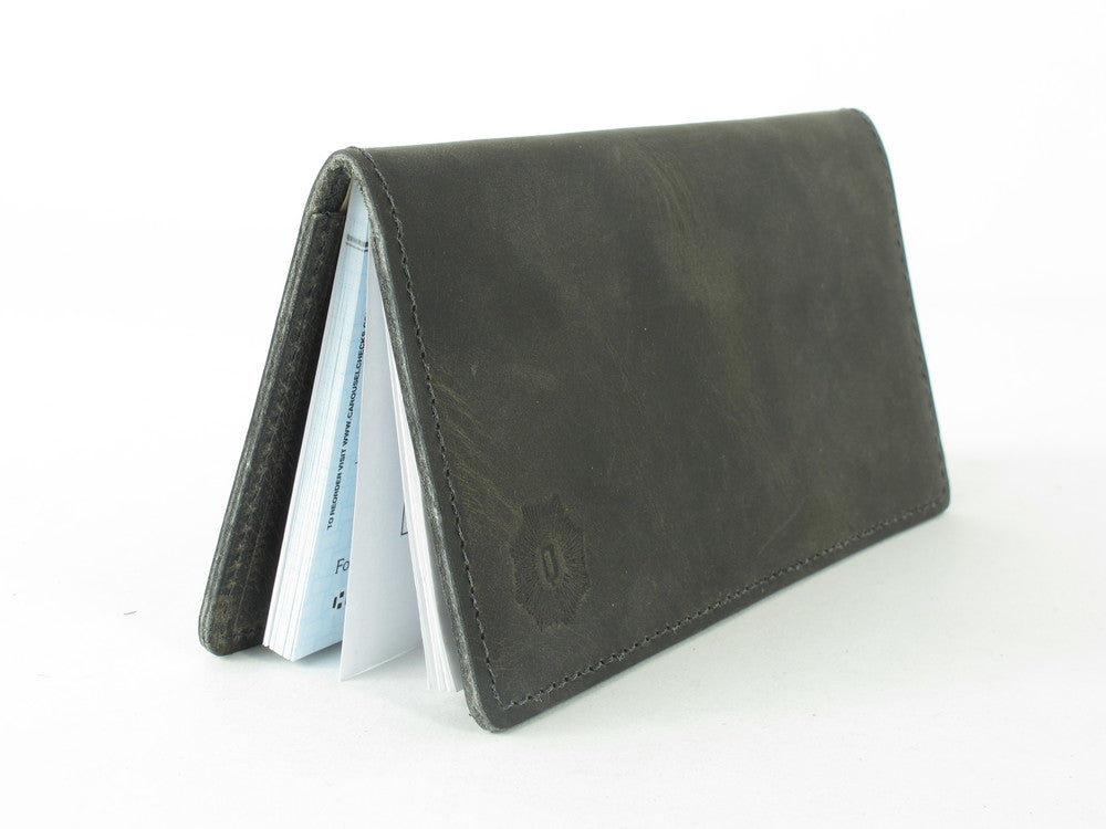Leather Checkbook Cover by Queen City Footwear