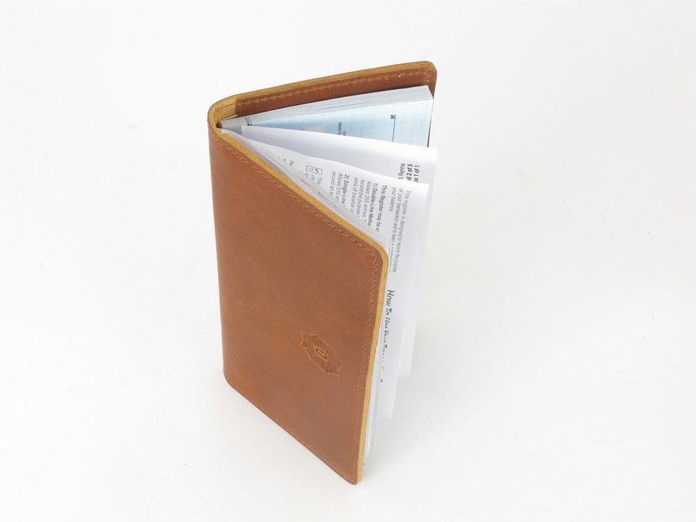 Leather Checkbook Cover by Queen City Footwear