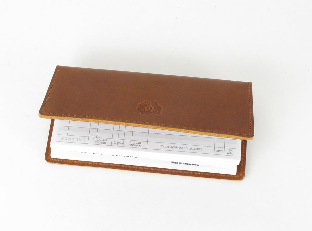 Leather Checkbook Cover by Queen City Footwear