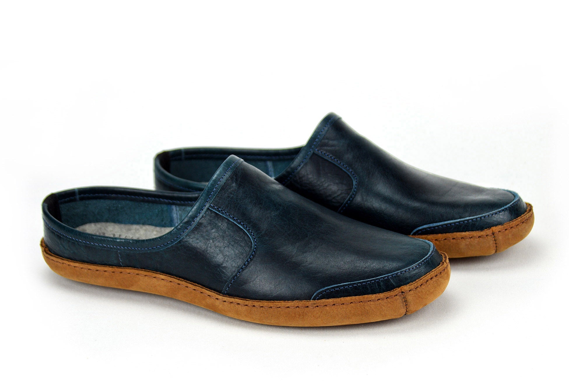 Vermont House Shoes®: Mule - Indigo Bison by Queen City Footwear