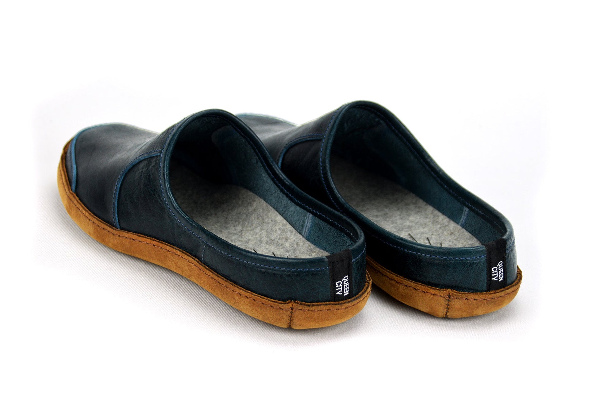 Vermont House Shoes®: Mule - Indigo Bison by Queen City Footwear