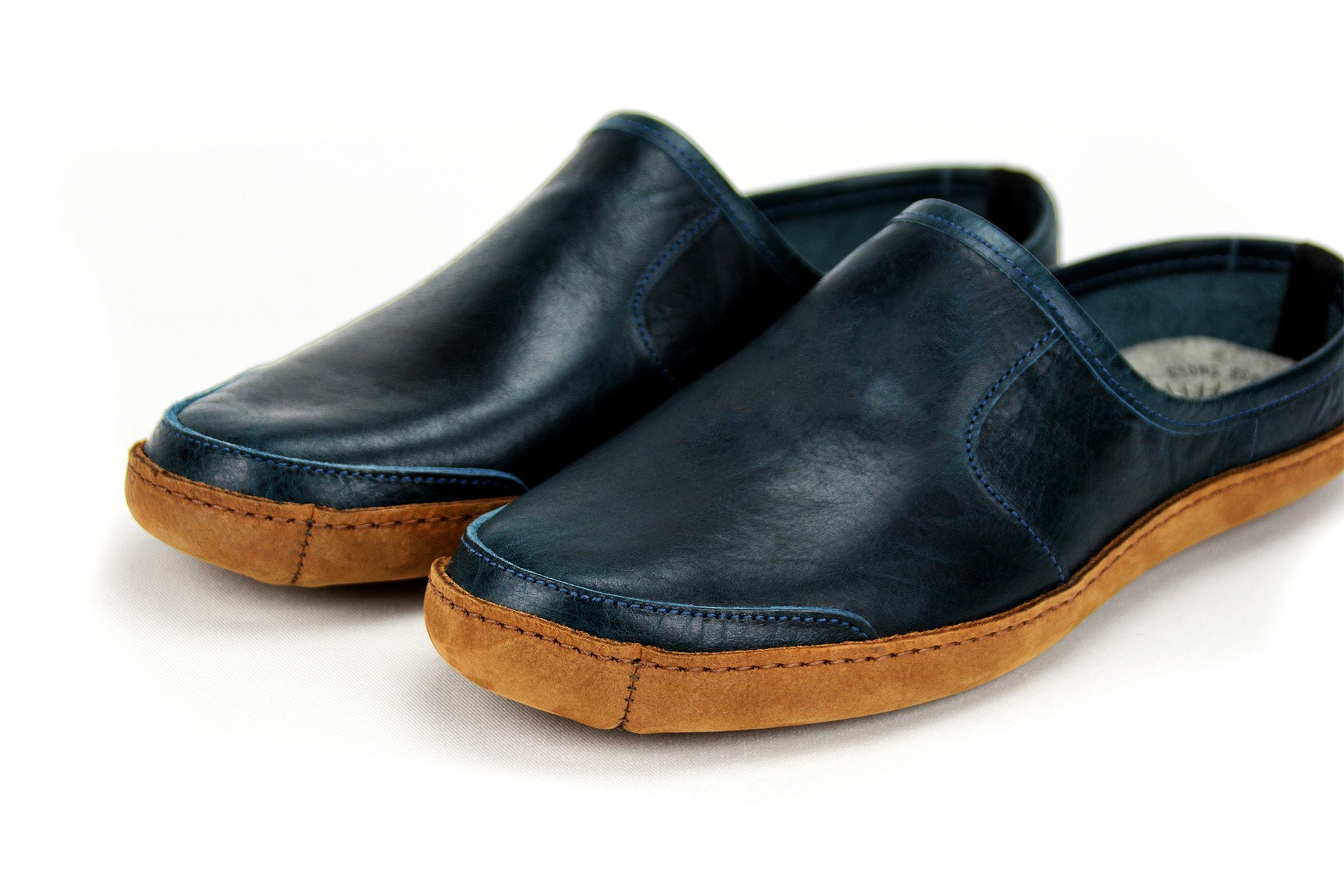 Vermont House Shoes®: Mule - Indigo Bison by Queen City Footwear