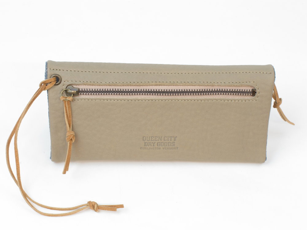 Women's Leather Trifold Clutch Wallet by Queen City Footwear
