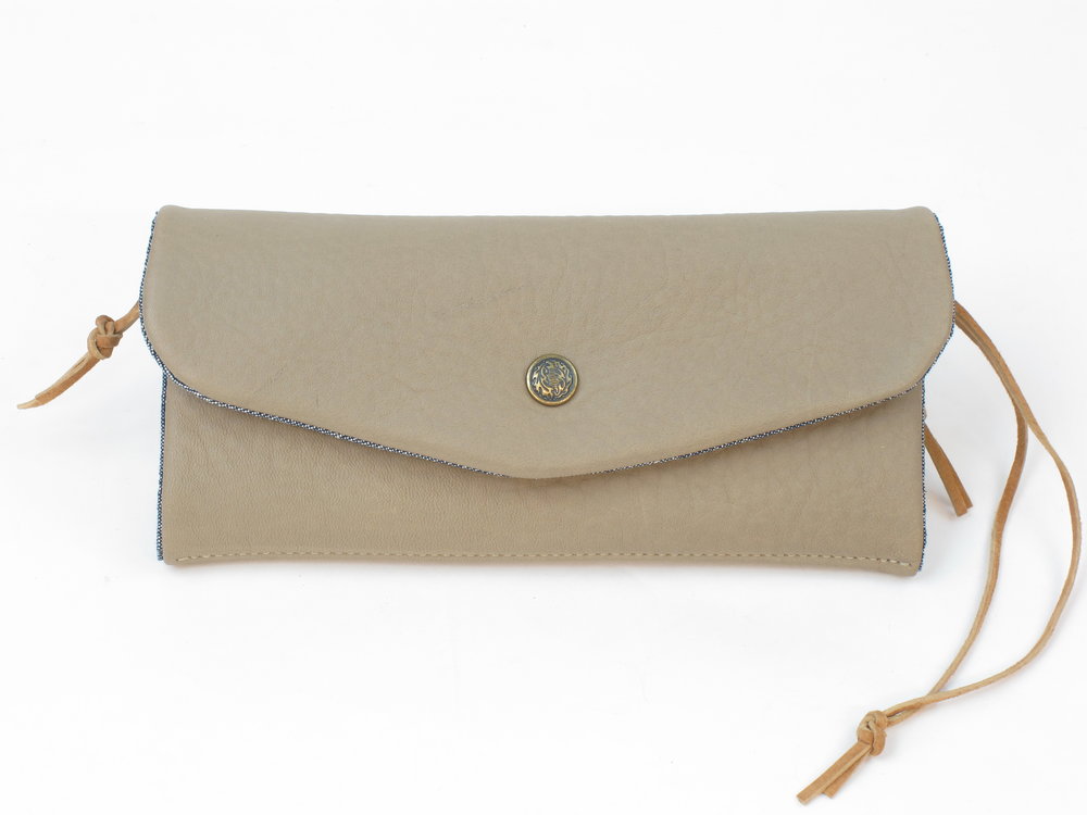 Women's Leather Trifold Clutch Wallet by Queen City Footwear