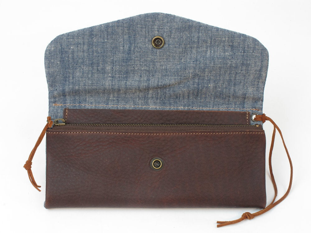 Women's Leather Trifold Clutch Wallet by Queen City Footwear