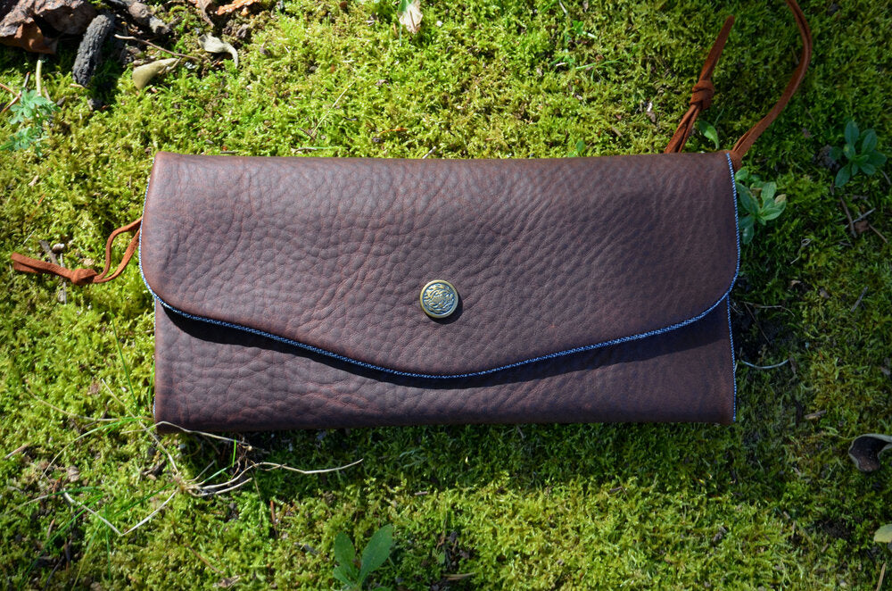 Women's Leather Trifold Clutch Wallet by Queen City Footwear