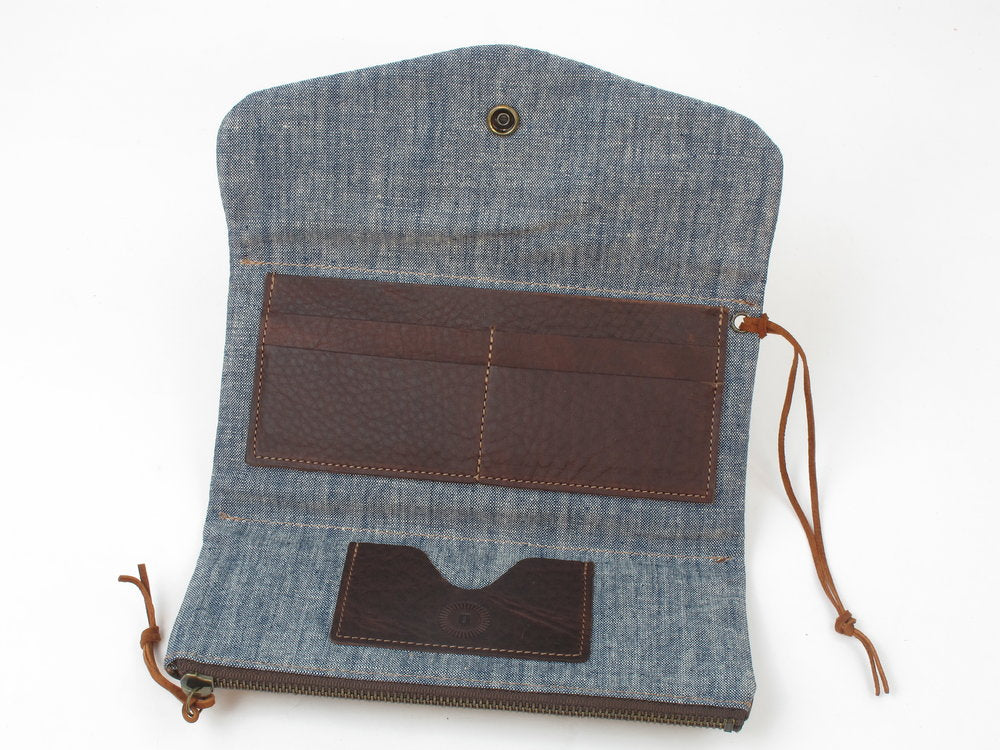 Women's Leather Trifold Clutch Wallet by Queen City Footwear