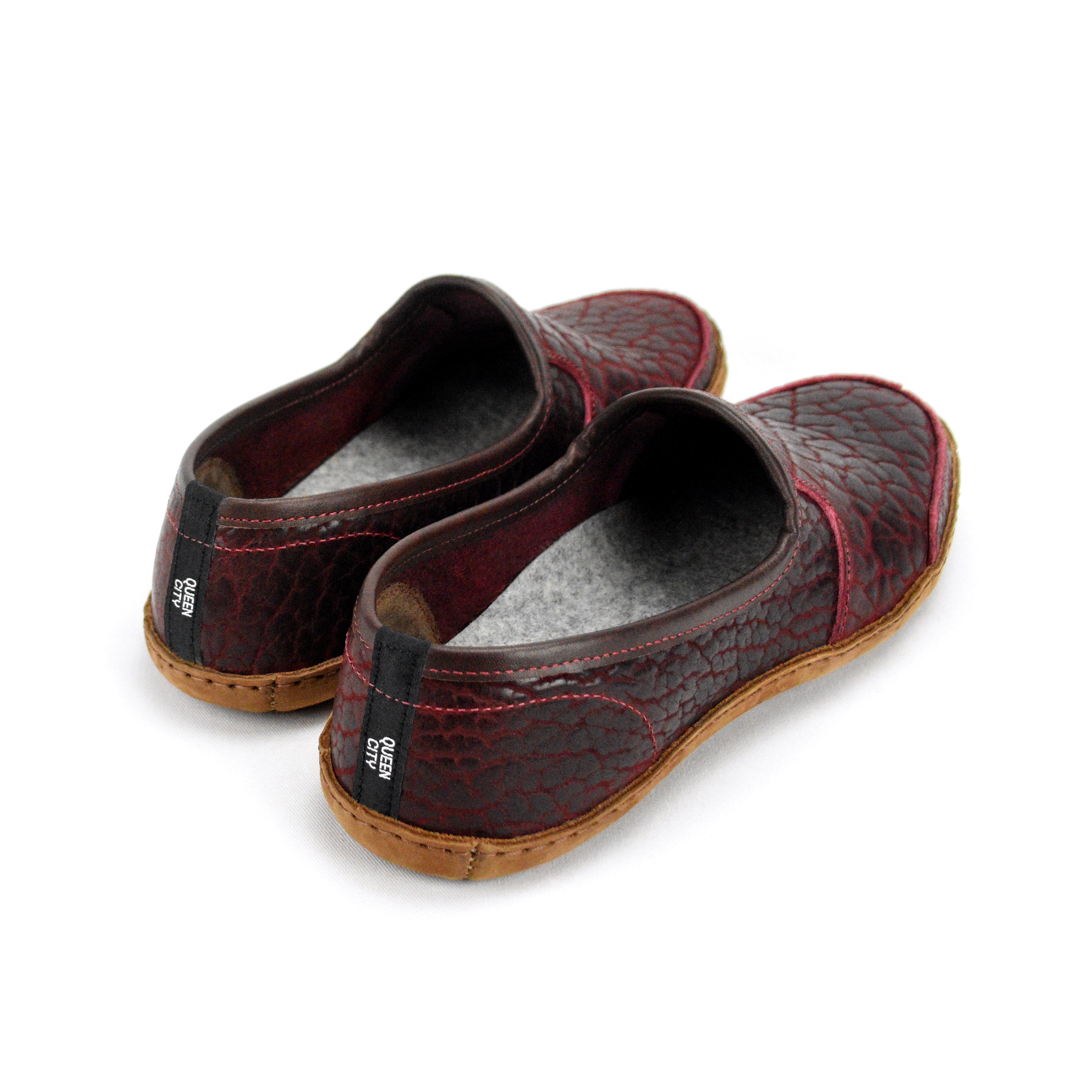 Vermont House Shoes®: Loafer - Chili Bison by Queen City Footwear