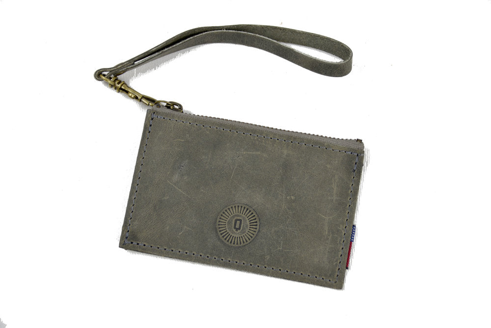 Leather Card Case - Zip Wristlet by Queen City Footwear