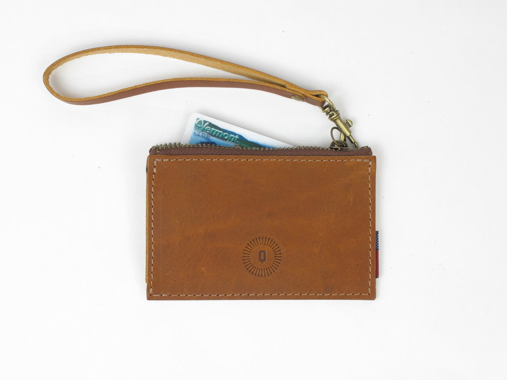Leather Card Case - Zip Wristlet by Queen City Footwear
