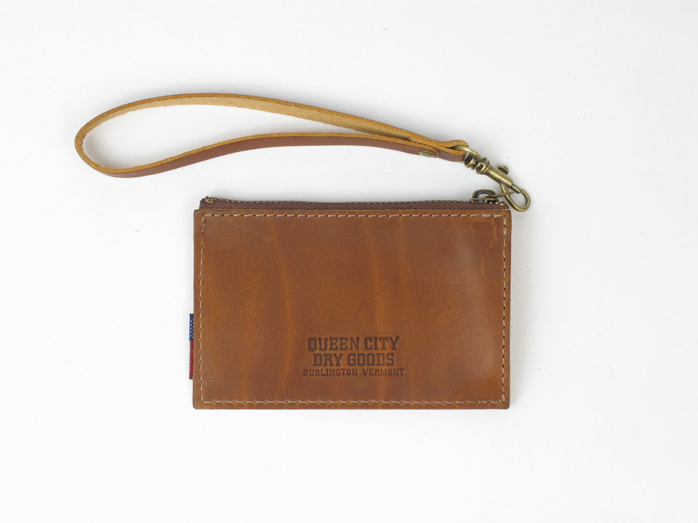 Leather Card Case - Zip Wristlet by Queen City Footwear