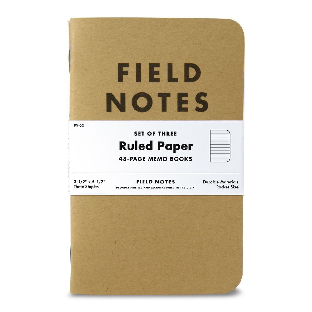 Field Notes 3-pack, Lined by Queen City Footwear
