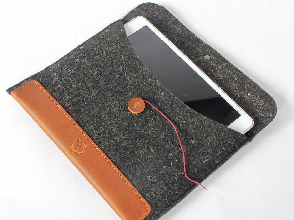 Felt &amp; Leather iPad Sleeve by Queen City Footwear