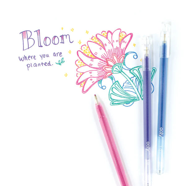 Gel Pens Glitter Radiant Writers 1.0 mm Set Of 8 by Homeportonline