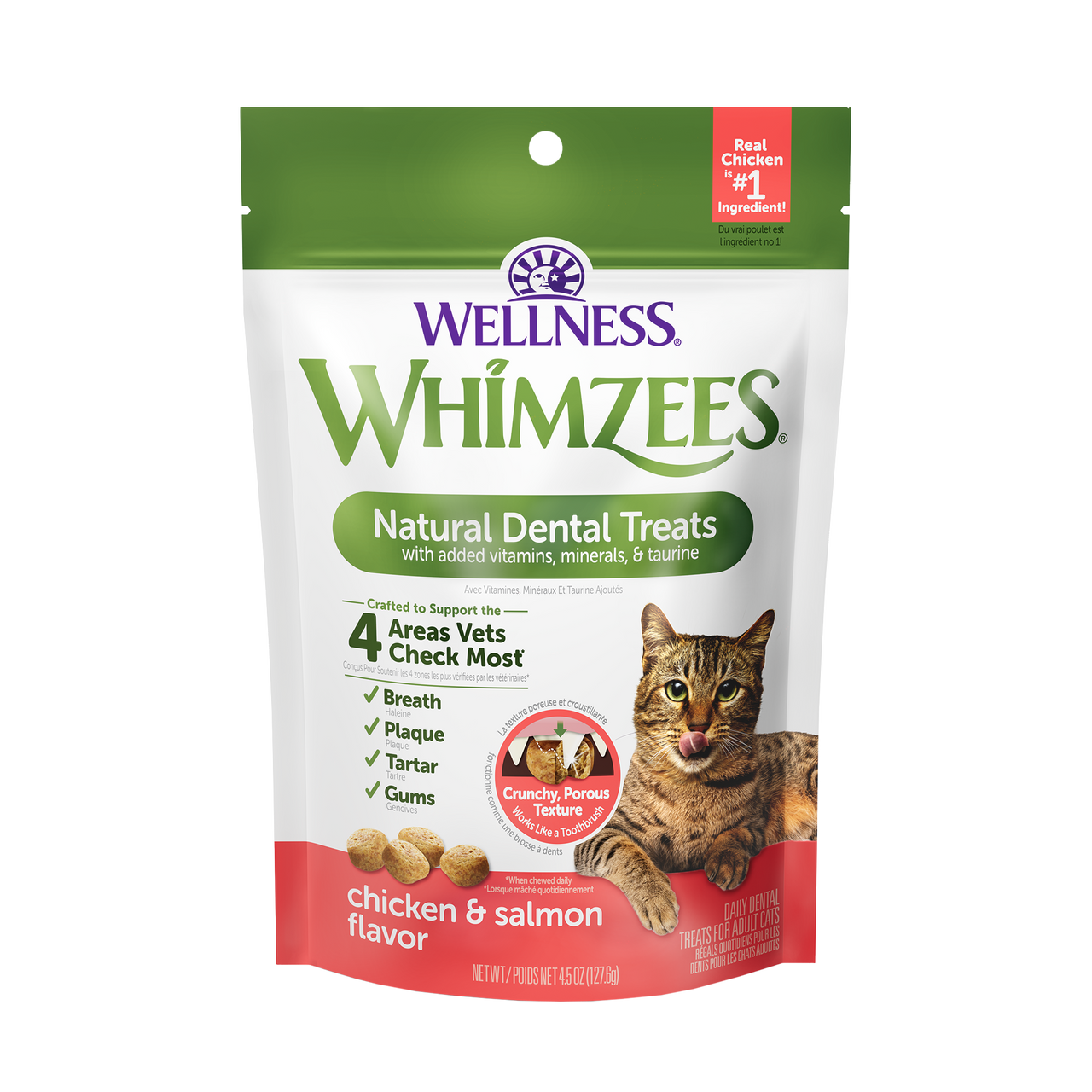 Whimzees Cat Dental Treats Chicken & Salmon 4.5oz by Pet Food Warehouse