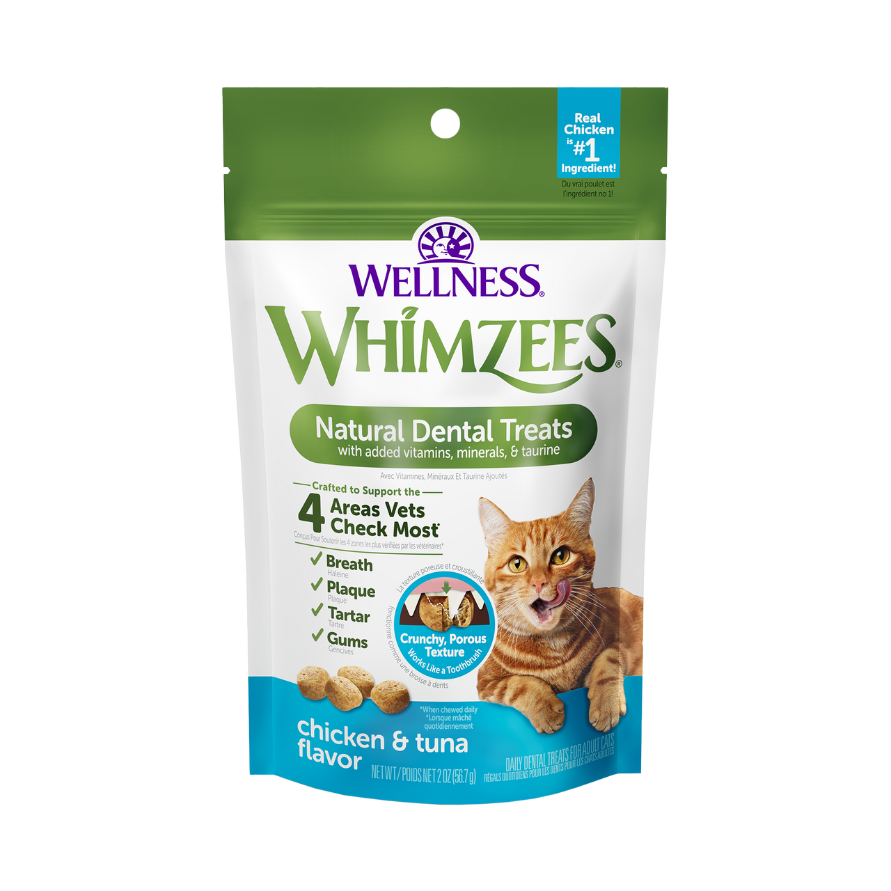 Whimzees Cat Dental Treats Chicken & Tuna 2oz by Pet Food Warehouse