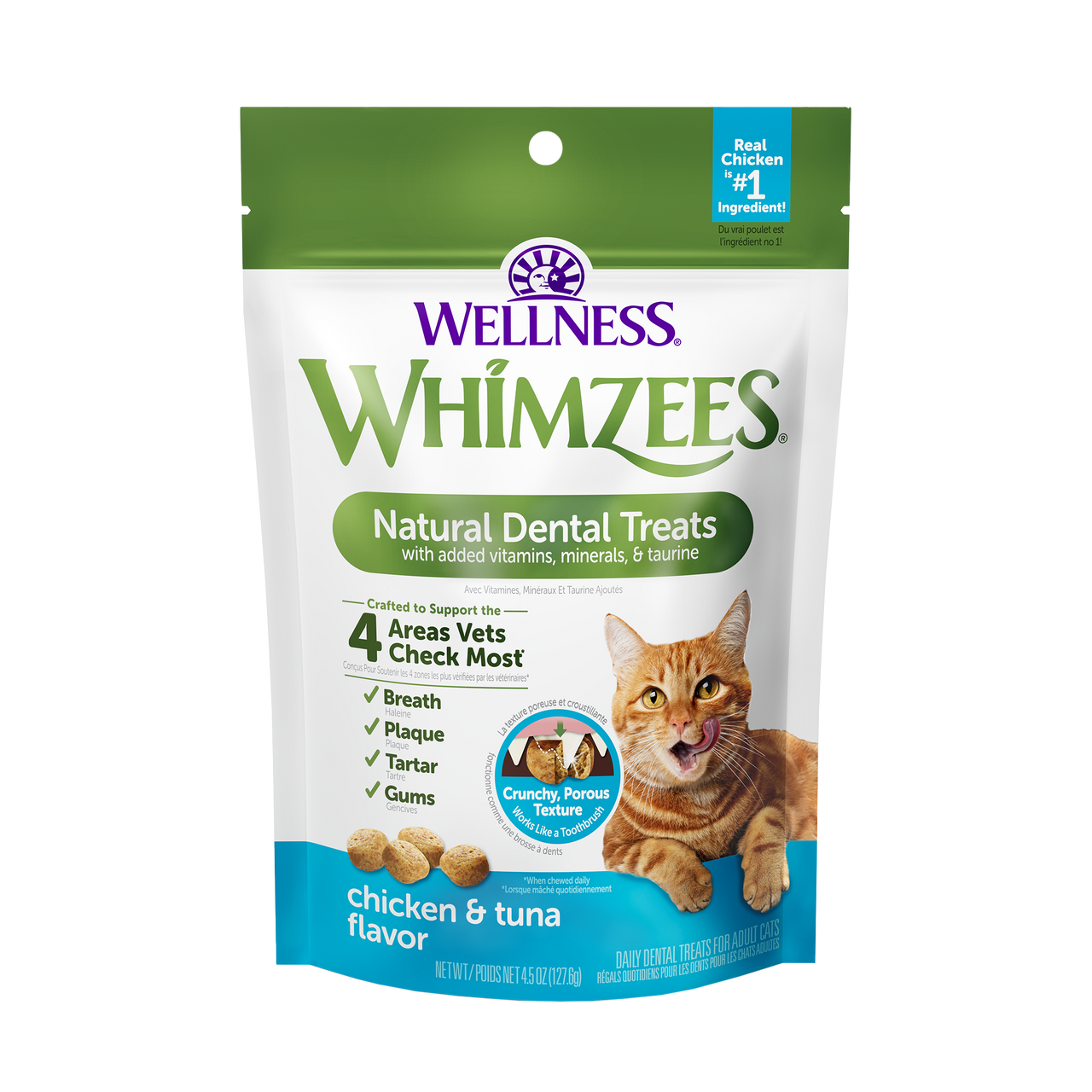 Whimzees Cat Dental Treats Chicken & Tuna 4.5oz by Pet Food Warehouse