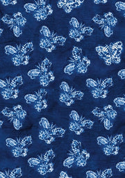 Shibori Indigo Butterflies Dotted Paperback Journal Blank Notebook with Pocket