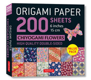 Origami Paper 200 Sheets Chiyogami Flowers 6 : Tuttle Origami Paper