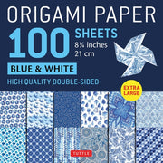 Origami Paper 100 Sheets Blue and White 8 1/4