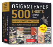 Origami Paper 500 Sheets Japanese Waves Patterns 4 Inch 10 Cm