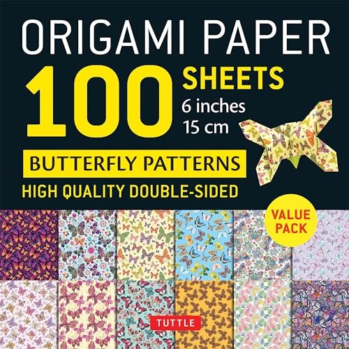 Origami Paper 100 Sheets Butterfly Patterns 6 (15 Cm) – Myti