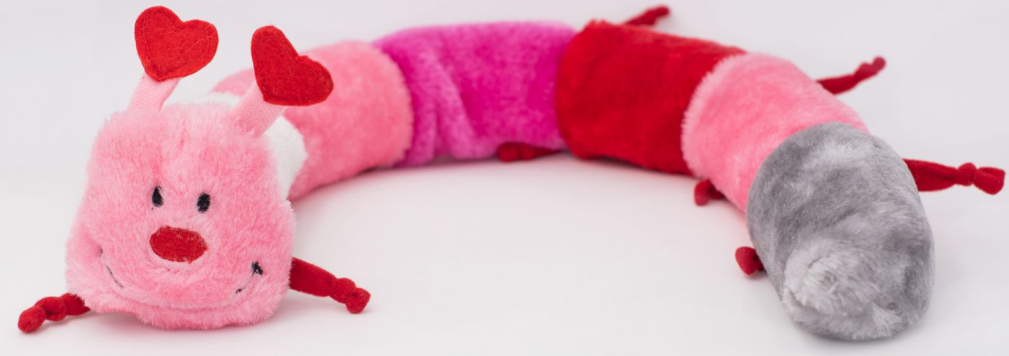 Zippy Paws Valentine's Deluxe Caterpillar by Pet Food Warehouse