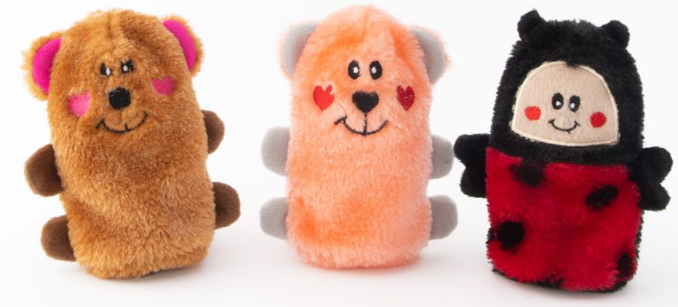 Zippy Paws Valentine's Squeakie Buddies 3-Pack by Pet Food Warehouse
