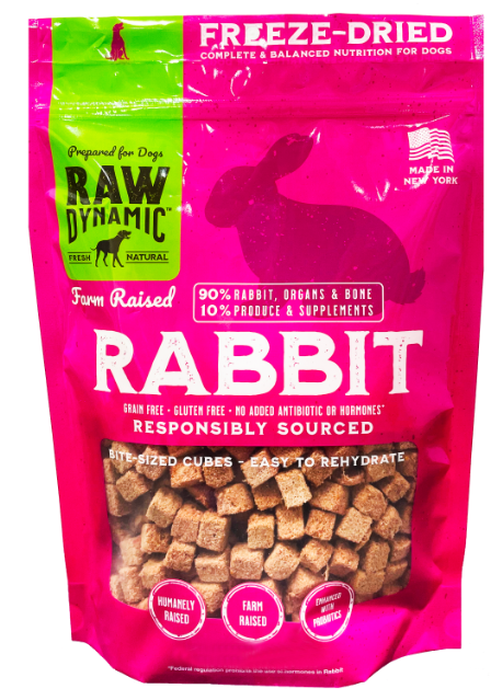 Raw Dynamic Freeze Dried Dog Treat Rabbit 1.5oz by Pet Food Warehouse