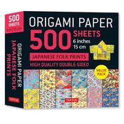 Origami Paper 500 Sheets Japanese Folk Prints 6 (15 Cm) Tuttle Origami Paper: Double-Sided Origami Sheets Printed with 12 Different Designs (Instructions for 5 Projects Included)
