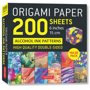 Origami Paper 200 Sheets Alcohol Ink Patterns 6 (15 Cm) Tuttle Origami Paper: Double-Sided Origami Sheets Printed with 12 Designs (Instructions for 5 Projects Included)