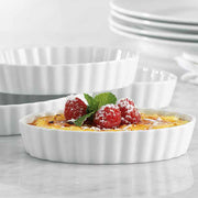 Ramekin - White Oval Fiddle & Fern (Sold Individually) by Homeportonline
