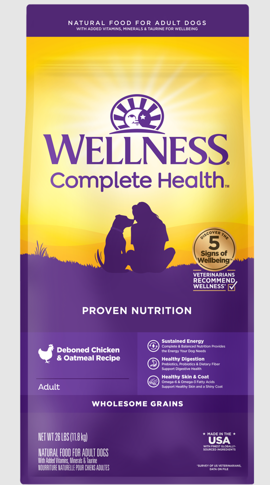 Wellness Complete Health Adult Chicken & Oatmeal Dog Food 26lb by Pet Food Warehouse