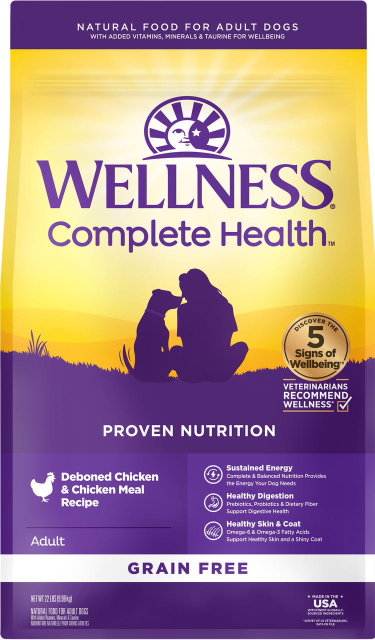 Wellness Complete Health Grain Free Adult Chicken & Chicken Dog Food 22lb by Pet Food Warehouse