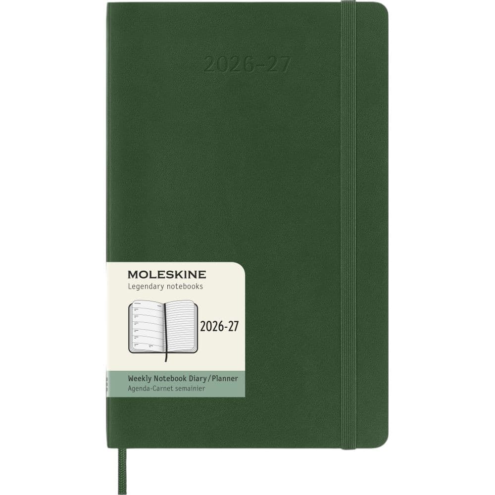 Moleskine Classic 18 Month 2026-2027 Weekly Planner, Soft Cover, Large (5 x 8.25), Myrtle Green, 208 pages